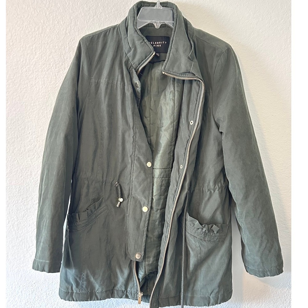 Utility Anorak Army Streetwear Jacket Celebrity Pink Olive Green SZ M